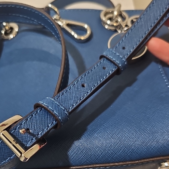 Michael Kors Navy Shoulder Bag with Silver Accents - Picture 11 of 13